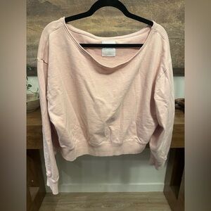 Lazy Sunday Women's Pink off the shoulder crewneck